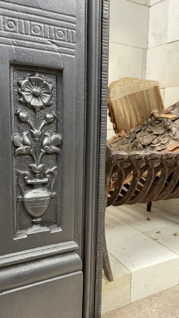 Antique English Cast-Iron Fireplace
