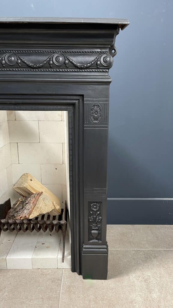 Antique English Cast-Iron Fireplace