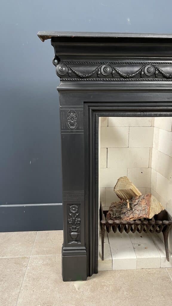 Antique English Cast-Iron Fireplace