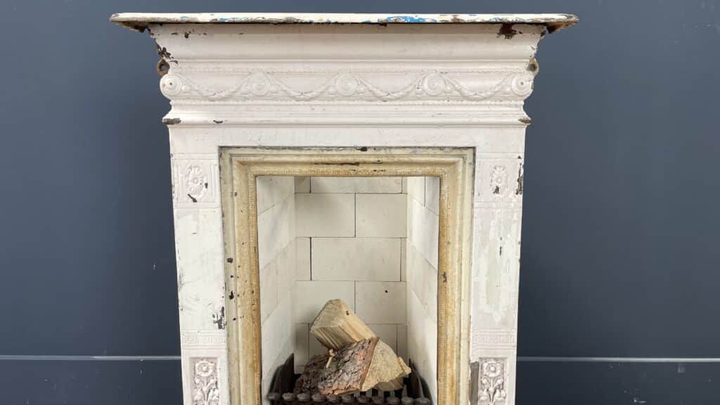 English Antique Cast-Iron Fireplace with Original Patina