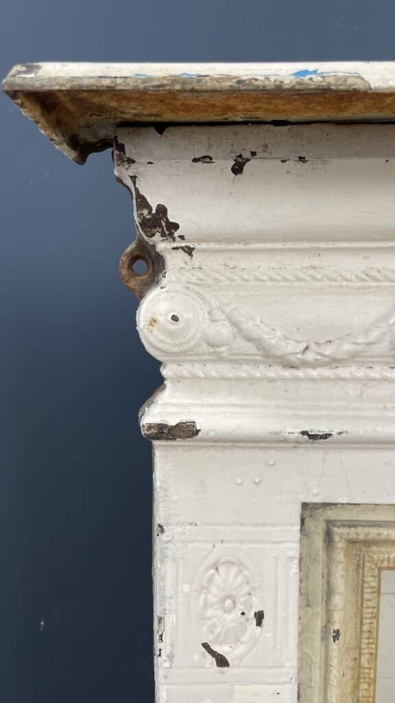 English Antique Cast-Iron Fireplace with Original Patina