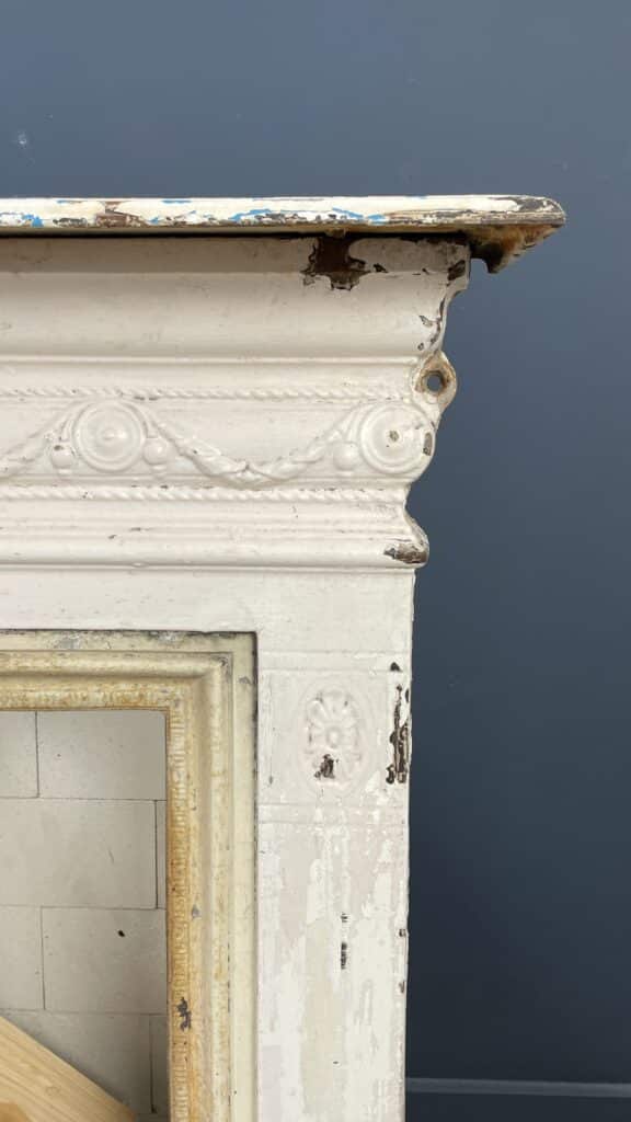 English Antique Cast-Iron Fireplace with Original Patina