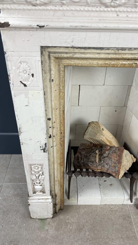 English Antique Cast-Iron Fireplace with Original Patina