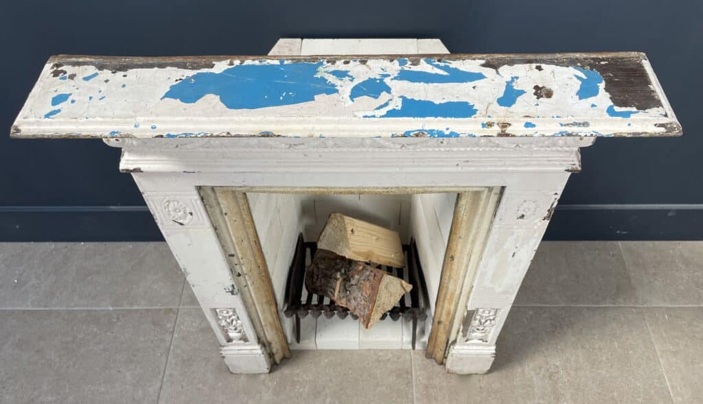 English Antique Cast-Iron Fireplace with Original Patina