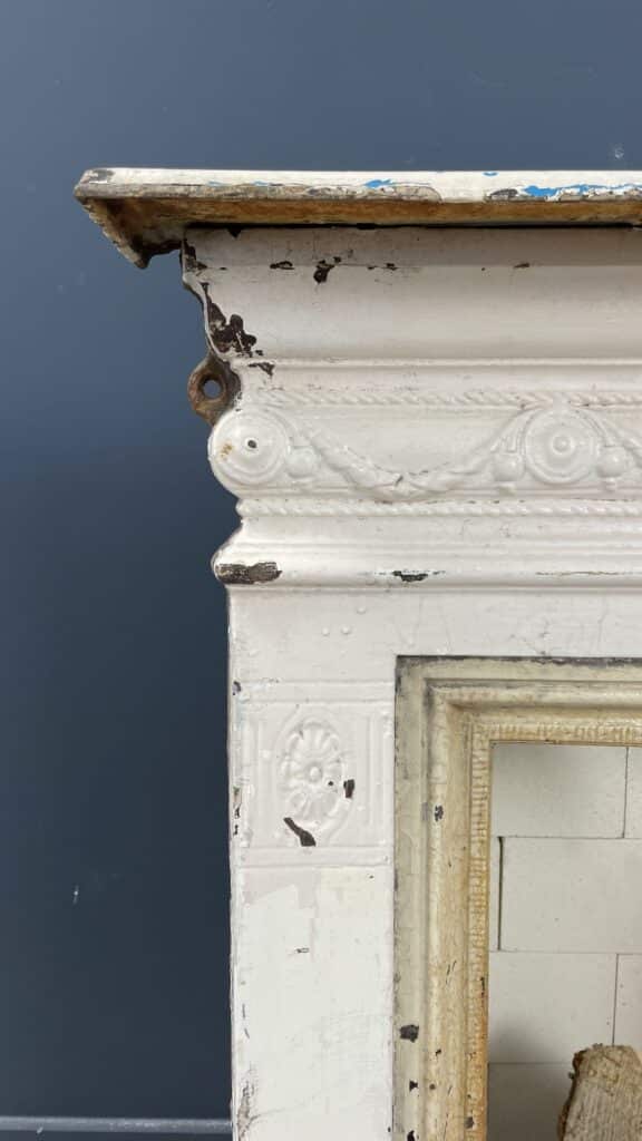 English Antique Cast-Iron Fireplace with Original Patina