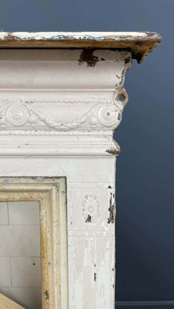 English Antique Cast-Iron Fireplace with Original Patina