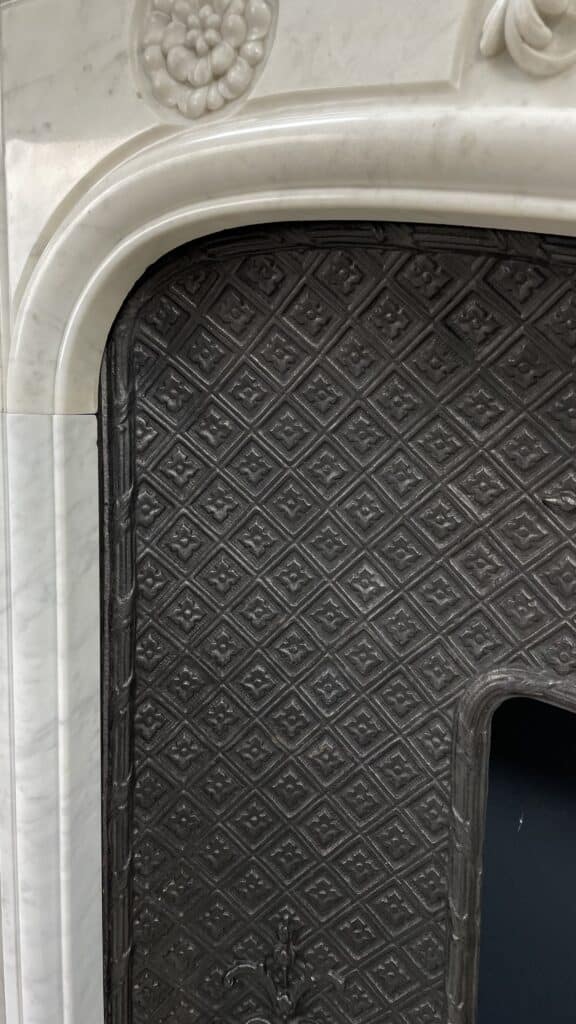 Luxury Antique French Front Shell Fireplace With Cast Iron Inset Fireplace