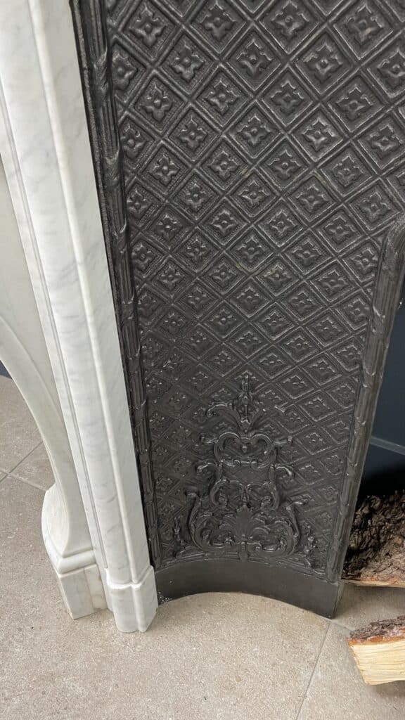 Luxury Antique French Front Shell Fireplace With Cast Iron Inset Fireplace