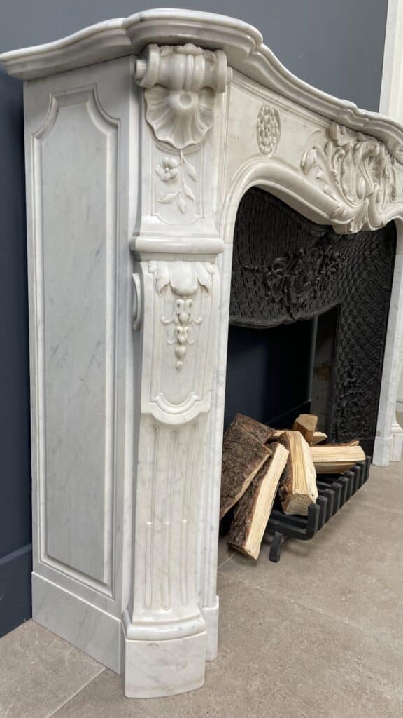 Luxury Antique French Front Shell Fireplace With Cast Iron Inset Fireplace