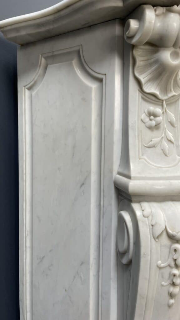 Luxury Antique French Front Shell Fireplace With Cast Iron Inset Fireplace