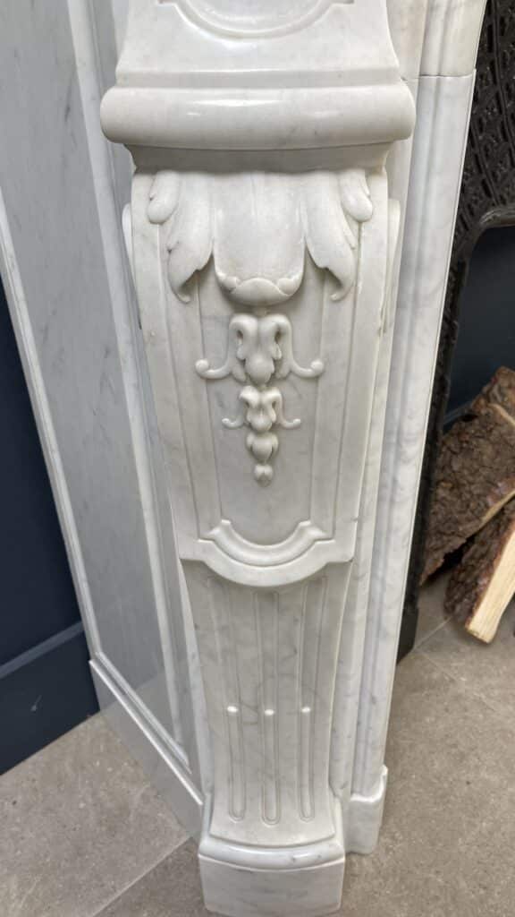 Luxury Antique French Front Shell Fireplace With Cast Iron Inset Fireplace