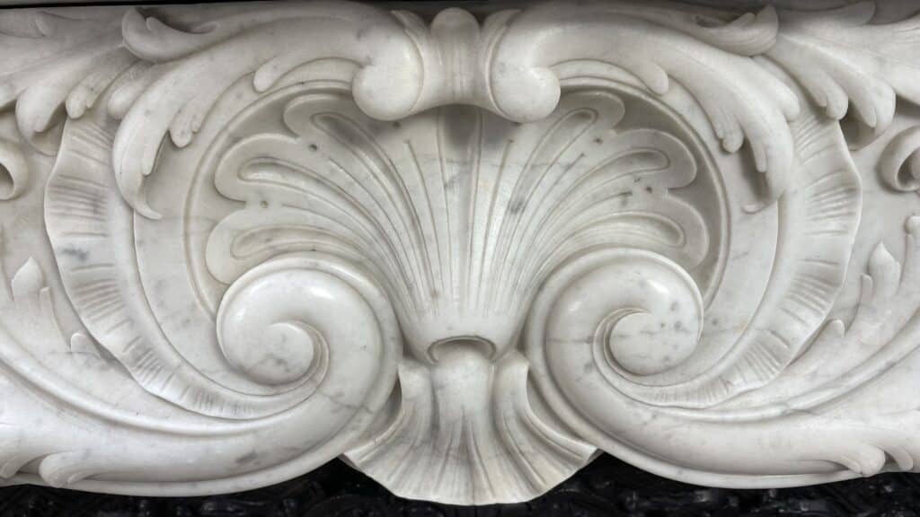 Luxury Antique French Front Shell Fireplace With Cast Iron Inset Fireplace