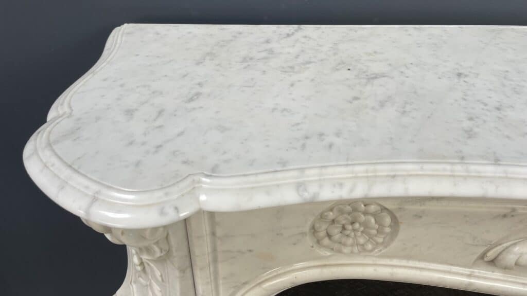 Luxury Antique French Front Shell Fireplace With Cast Iron Inset Fireplace