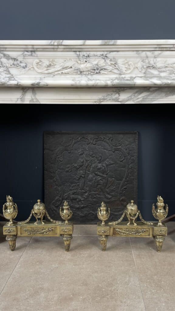 Exclusive Antique Front Fireplace In Beautiful Arabescato Marble