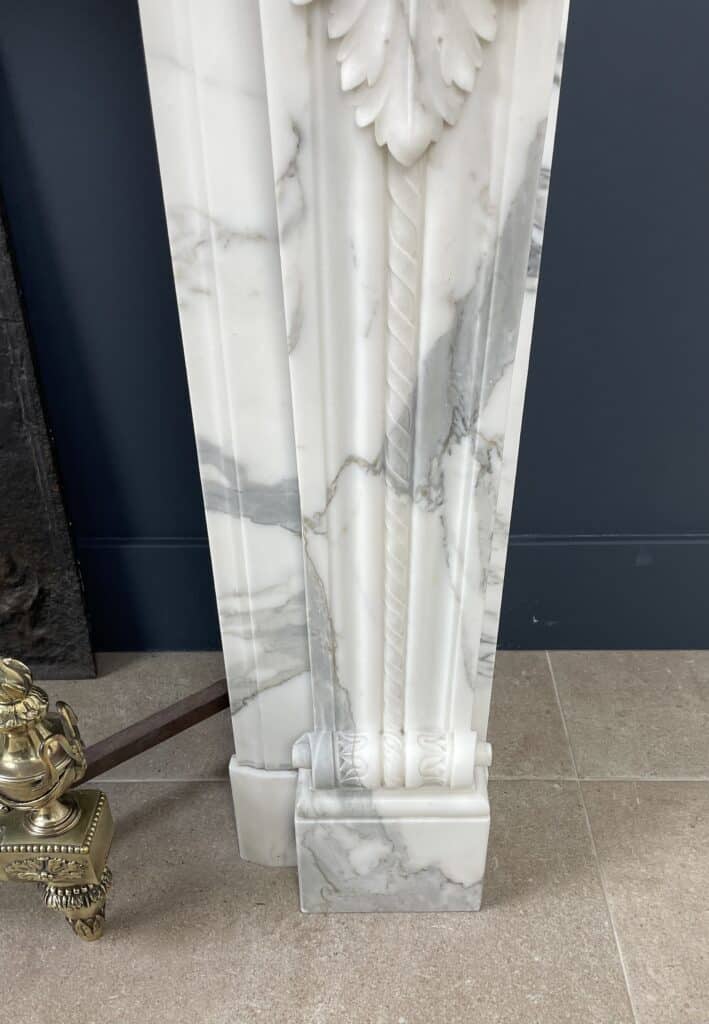 Exclusive Antique Front Fireplace In Beautiful Arabescato Marble