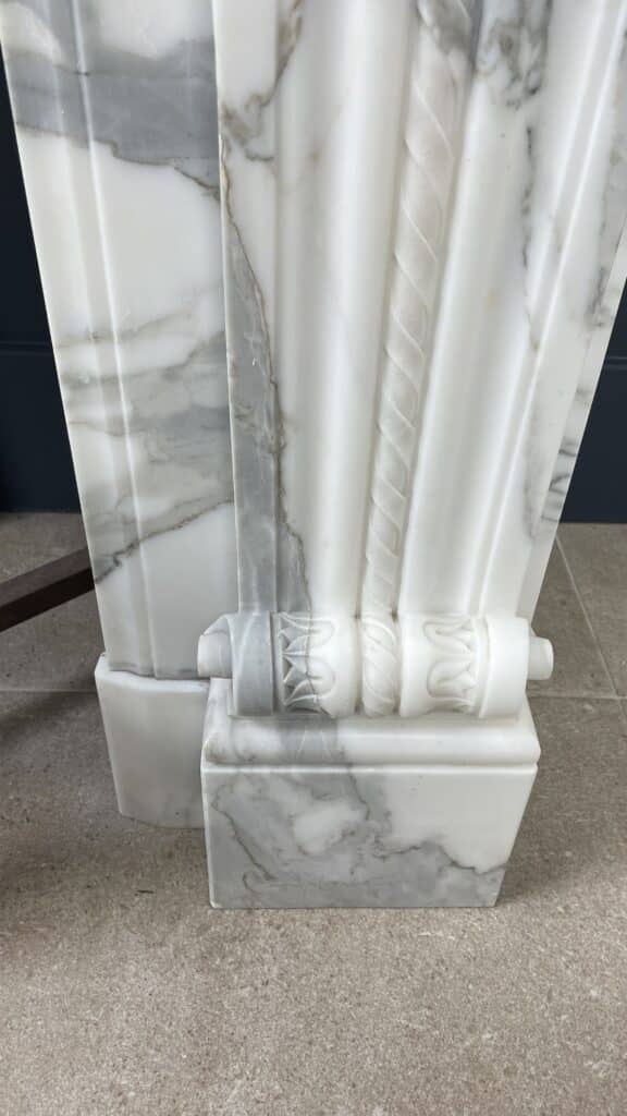 Exclusive Antique Front Fireplace In Beautiful Arabescato Marble