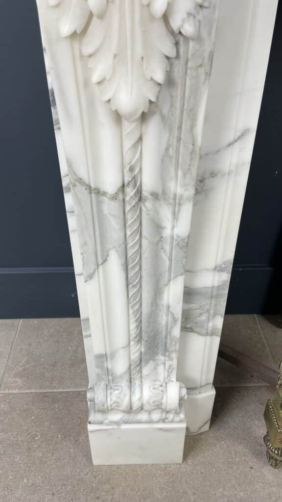 Exclusive Antique Front Fireplace In Beautiful Arabescato Marble