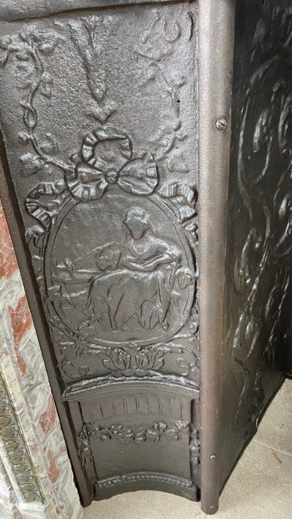Very Exclusive Antique Marble Fireplace with Cast-Iron Insert