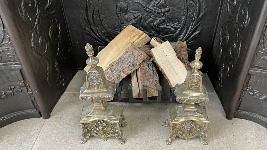 Very Exclusive Antique Marble Fireplace with Cast-Iron Insert