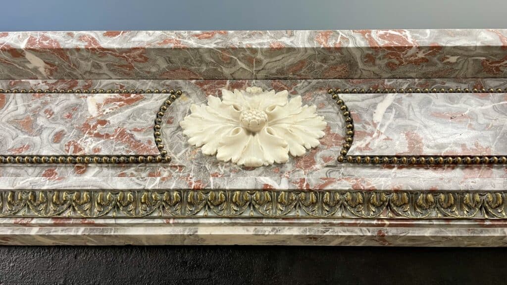 Very Exclusive Antique Marble Fireplace with Cast-Iron Insert