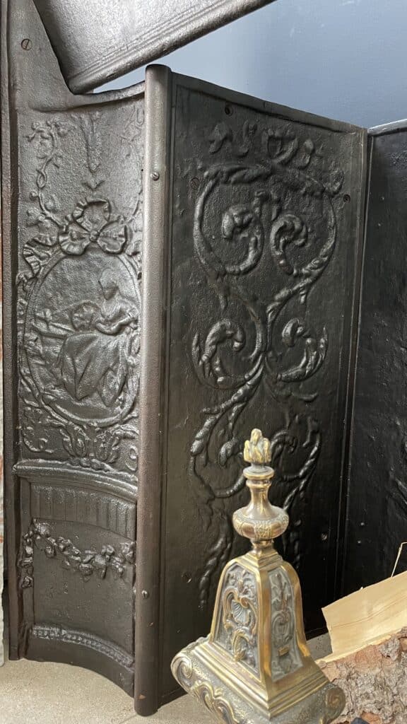 Very Exclusive Antique Marble Fireplace with Cast-Iron Insert