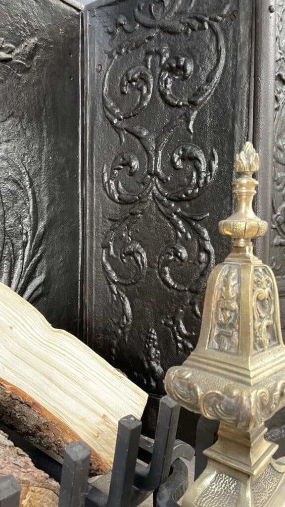 Very Exclusive Antique Marble Fireplace with Cast-Iron Insert