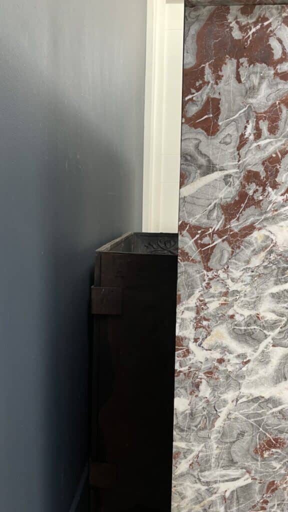 Very Exclusive Antique Marble Fireplace with Cast-Iron Insert