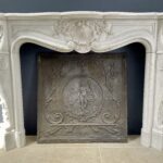 Fireplace white marble fireplace