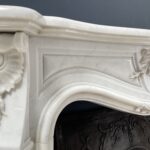 Fireplace white marble fireplace