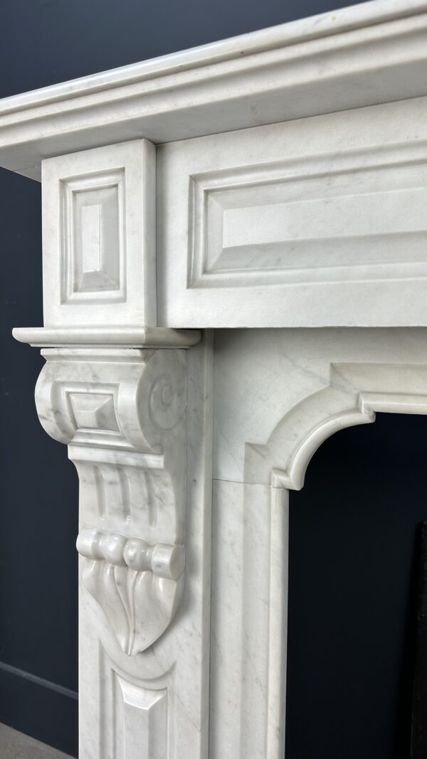 Antique fireplace white marble