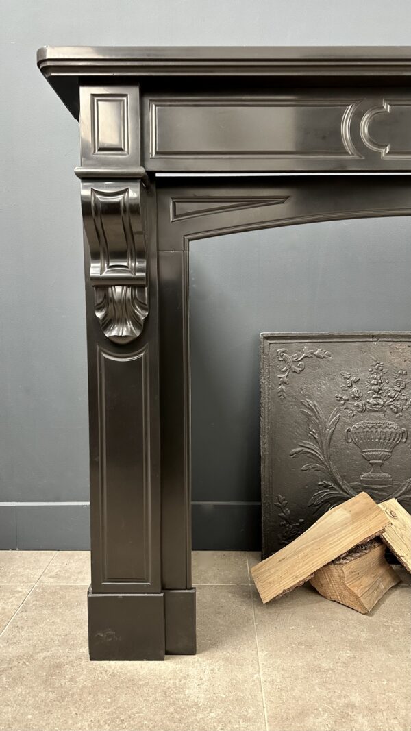 Antique Fireplace Black Marble fireplace Wood stove