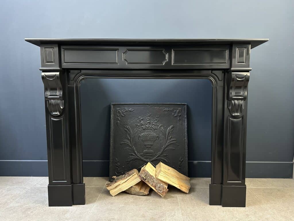 Noir De Mazy Antique Circular Fireplace Polished
