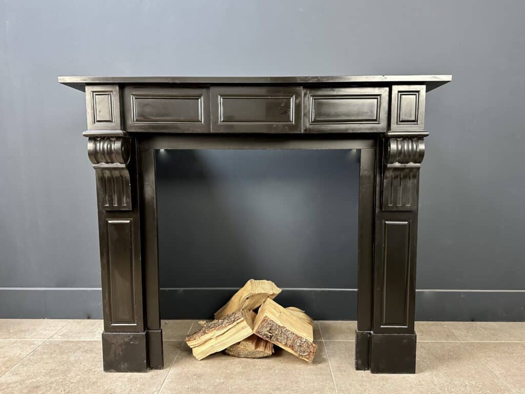Small Model Antique Circular Fireplace Black Marble