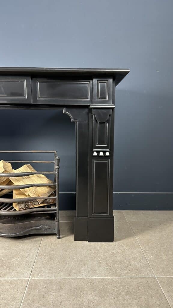 Antique Circular Black Marble Fireplace