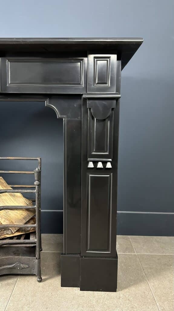 Antique Circular Black Marble Fireplace