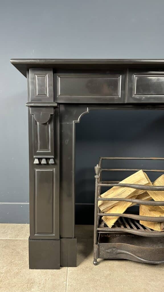 Antique Circular Black Marble Fireplace