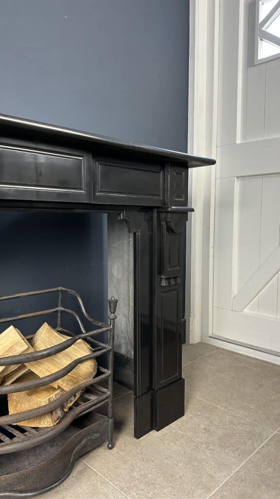 Antique Circular Black Marble Fireplace