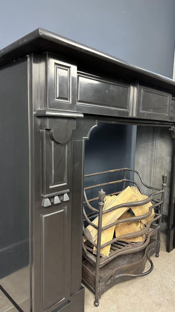 Antique Circular Black Marble Fireplace