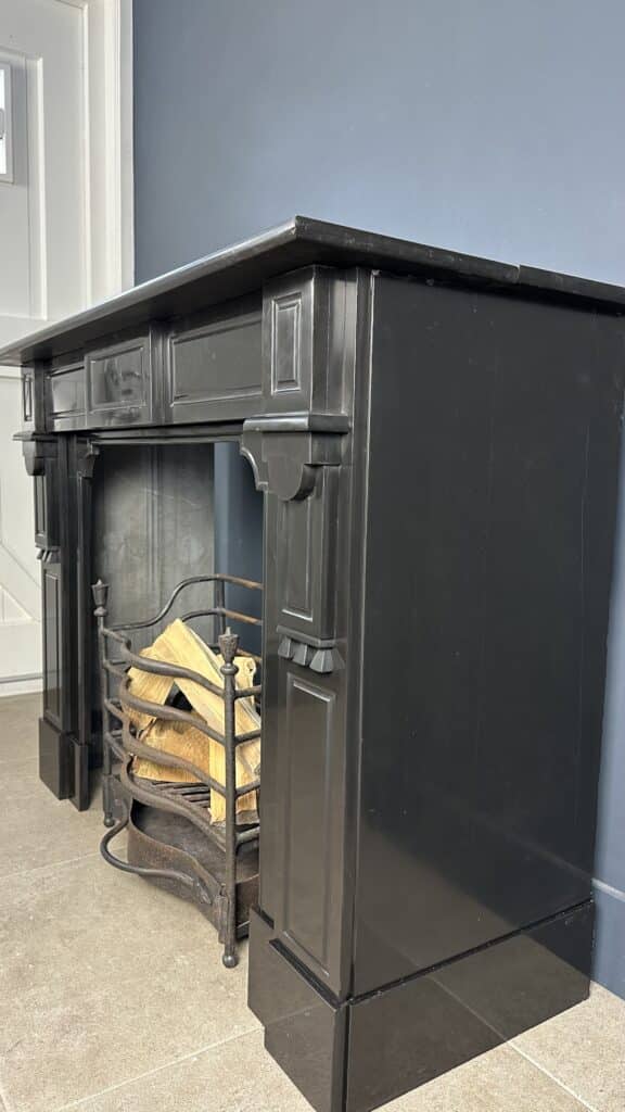 Antique Circular Black Marble Fireplace