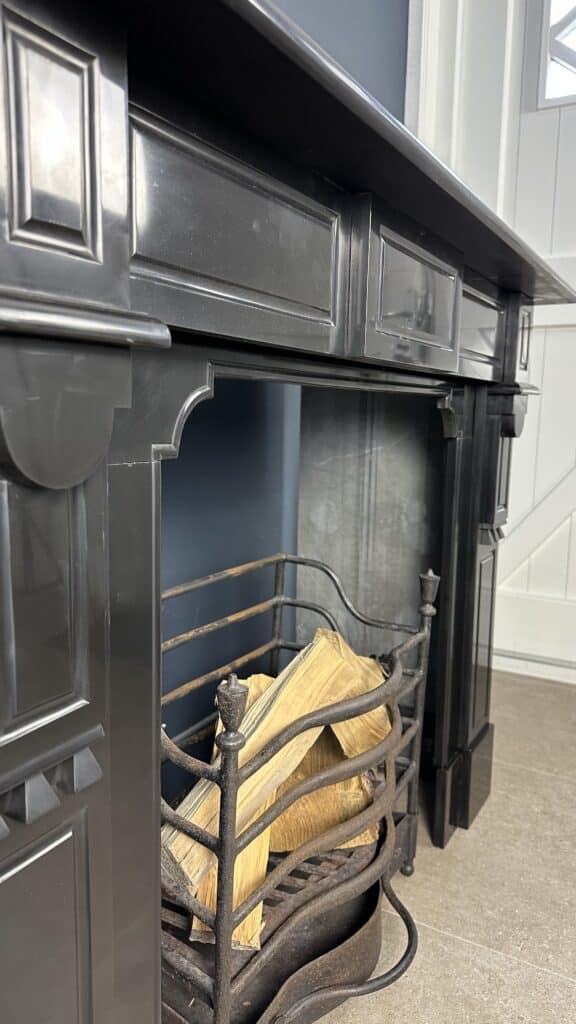 Antique Circular Black Marble Fireplace