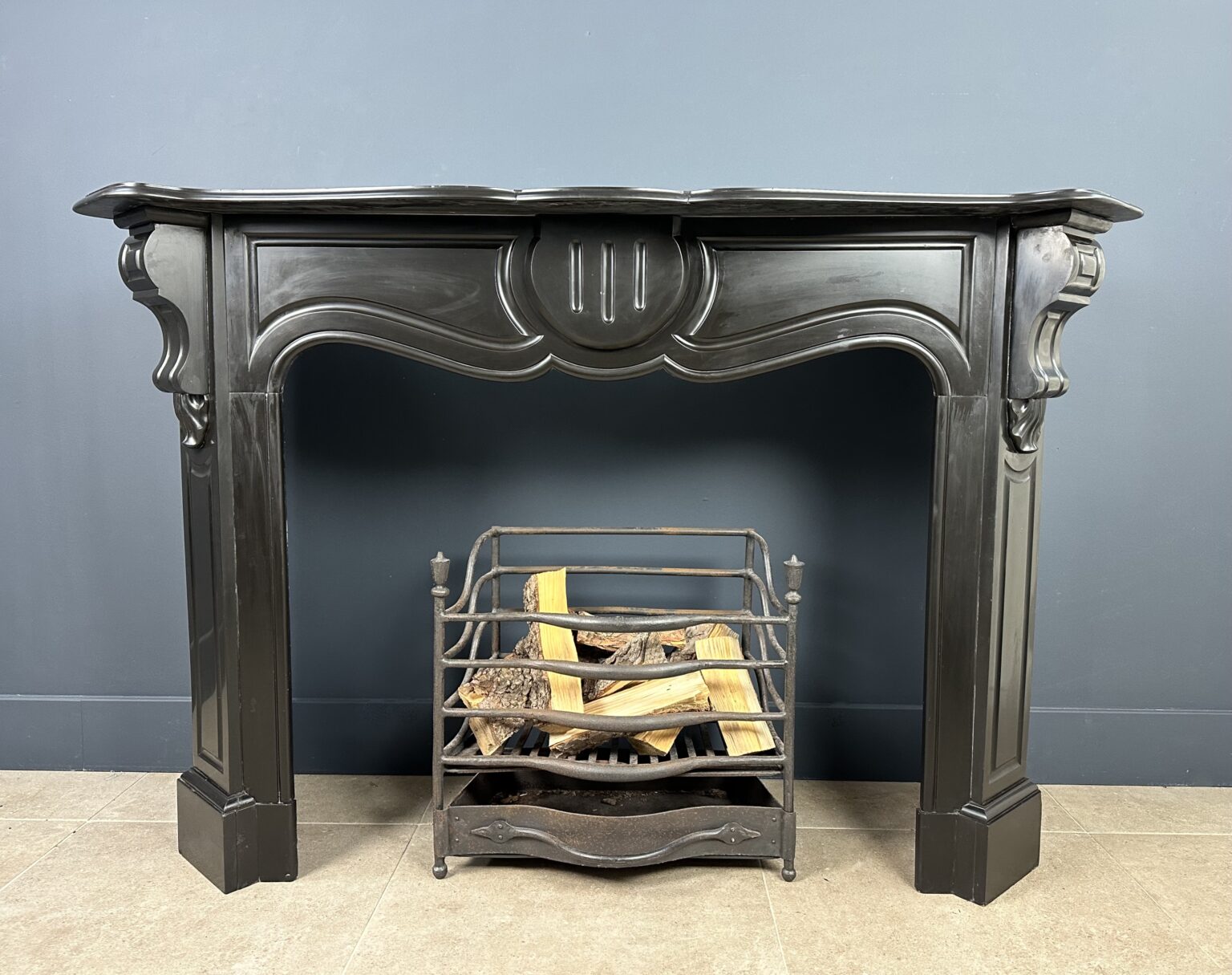 Antique 45-Degree Fireplace with Stylish Ornament: Timeless Elegance for Your Interior
