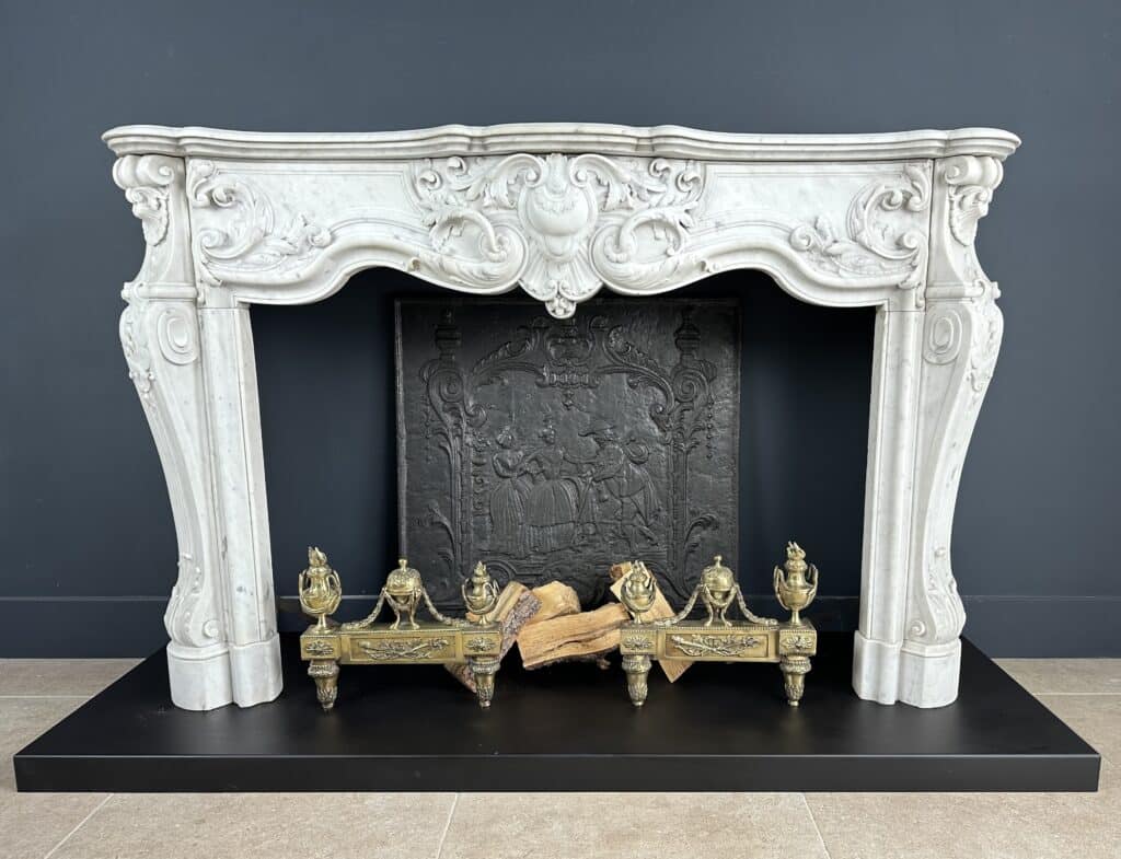 Exclusieve Antieke Louis XV Carrara Wit Marmeren Schouw