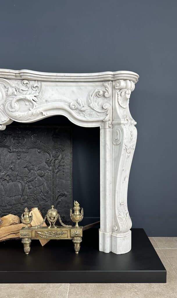 Exclusieve Antieke Louis XV Carrara Wit Marmeren Schouw