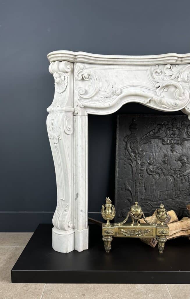 Exclusieve Antieke Louis XV Carrara Wit Marmeren Schouw