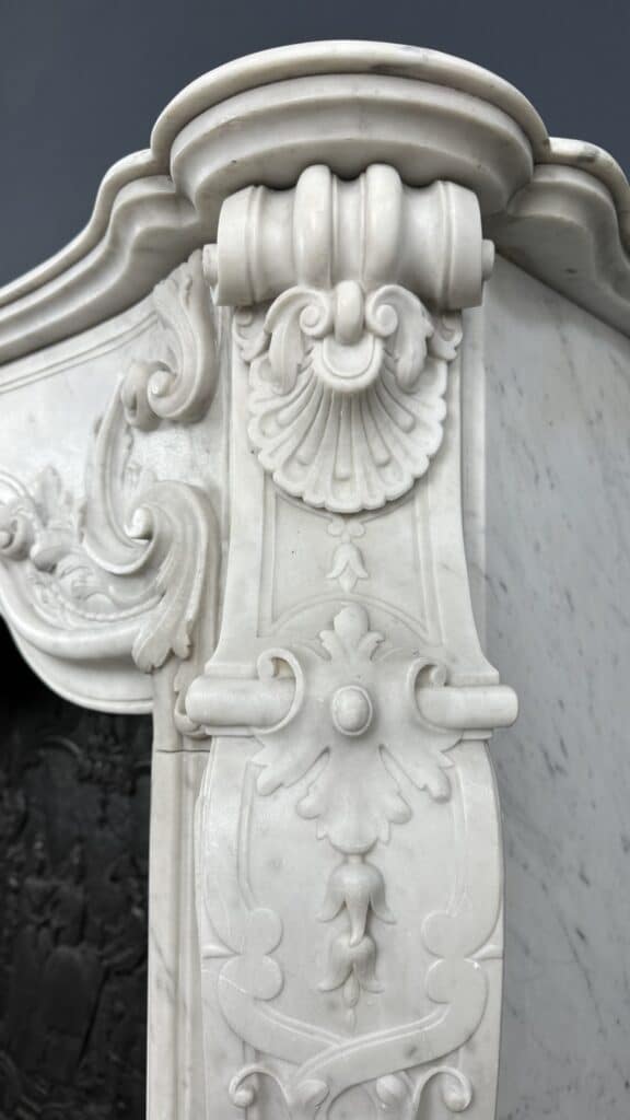Exclusieve Antieke Louis XV Carrara Wit Marmeren Schouw