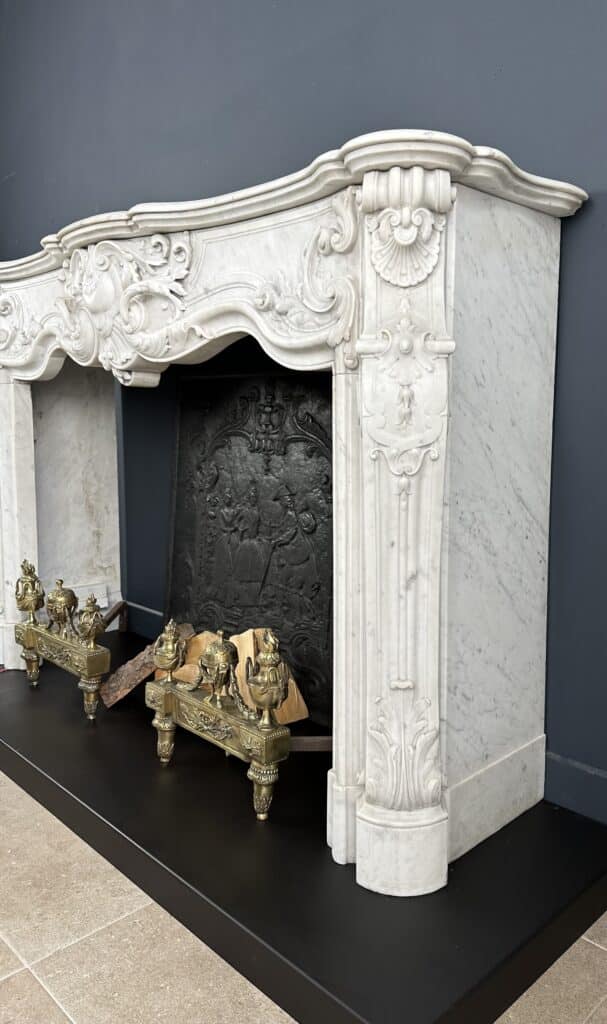 Exclusieve Antieke Louis XV Carrara Wit Marmeren Schouw