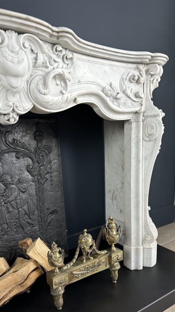 Exclusieve Antieke Louis XV Carrara Wit Marmeren Schouw
