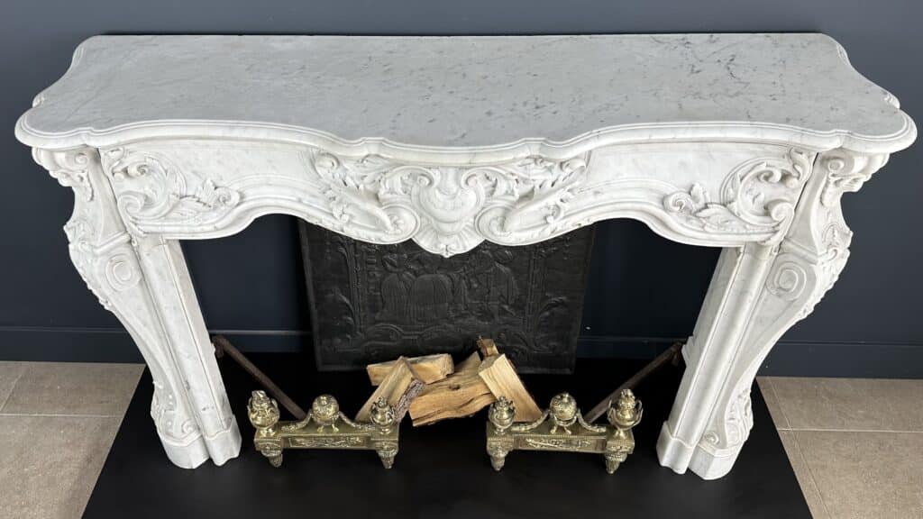 Exclusieve Antieke Louis XV Carrara Wit Marmeren Schouw