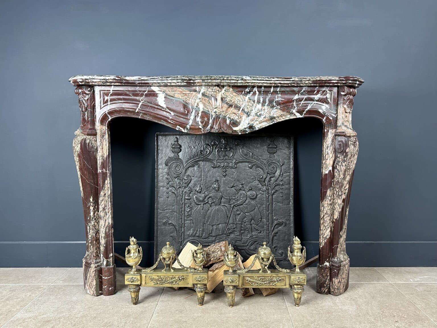 Exclusive Antique Fireplace - Versailles Campan Rubané Marble