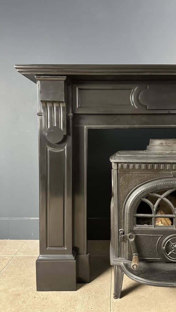 Beautiful Antique Black Marble Fireplace ( Also available as a set)